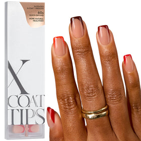BTARTBOXNAILS Red French Tip Press On Nails front view