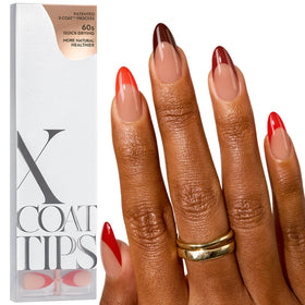 BTARTBOXNAILS Red French Tip Press On Nails front view