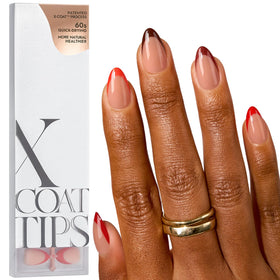 BTARTBOXNAILS Red French Tip Press On Nails front view