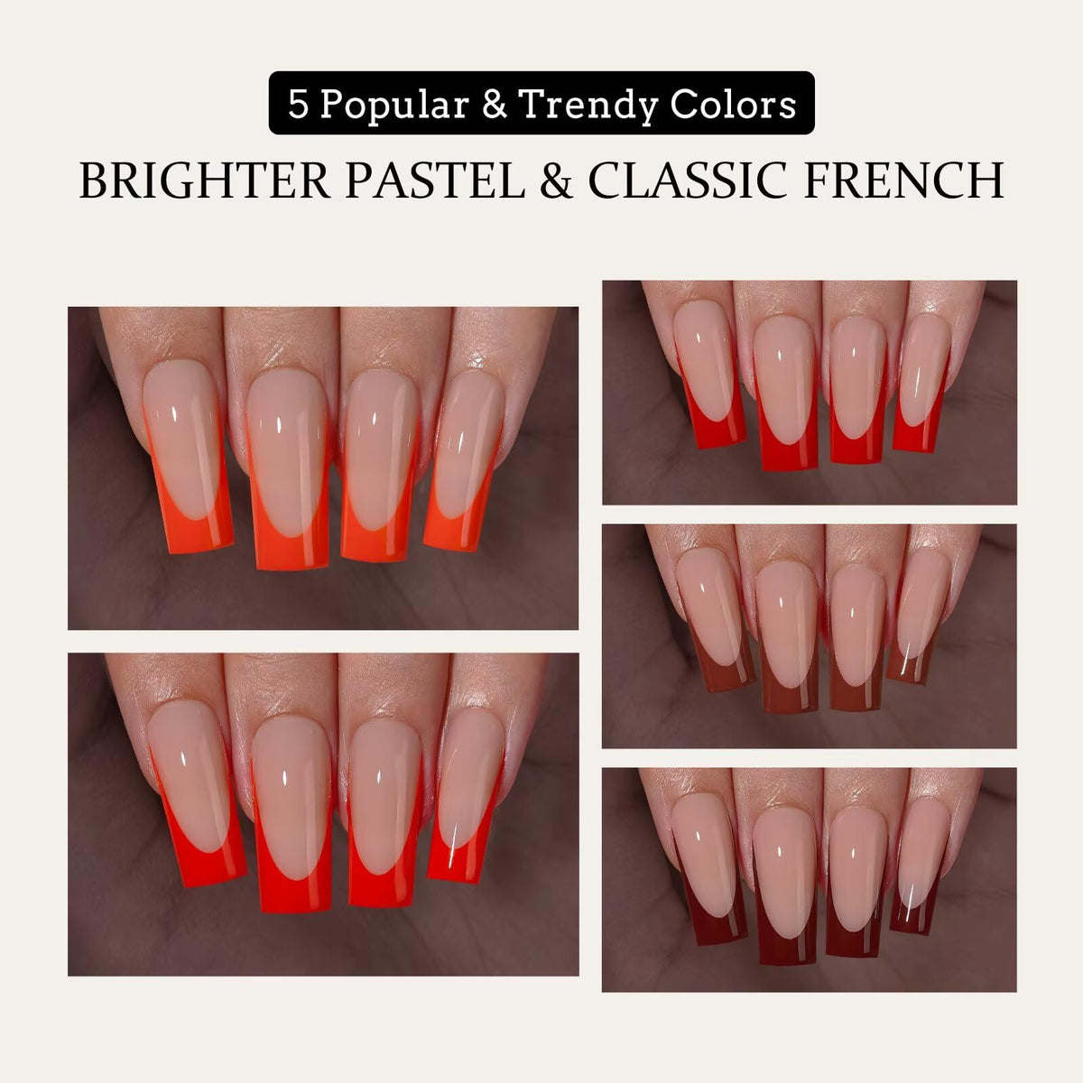 BTARTBOXNAILS Red French Tip Press On Nails in use