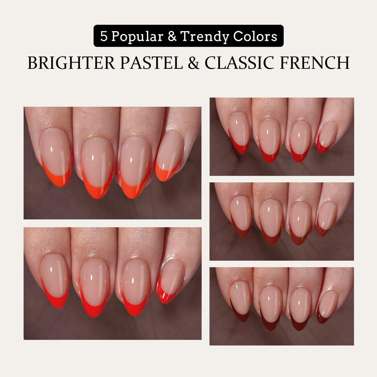 BTARTBOXNAILS Red French Tip Press On Nails on a hand