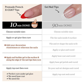 BTARTBOXNAILS Red French Tip Press On Nails side view
