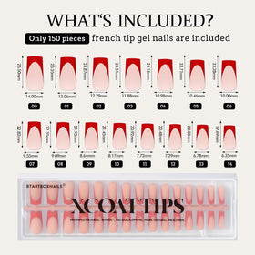 BTARTBOXNAILS Red French Tip Press On Nails side view