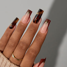 BTARTBOXNAILS SkinTone French Tip Press On Nails displayed with packaging