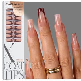 BTARTBOXNAILS SkinTone French Tip Press On Nails in Peach front view