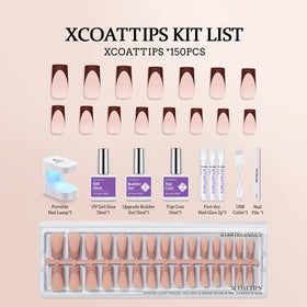 BTARTBOXNAILS SkinTone French Tip Press On Nails Kit with nail file