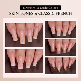 BTARTBOXNAILS SkinTone French Tip Press On Nails Kit with UV nail lamp