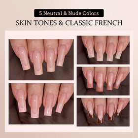 BTARTBOXNAILS SkinTone French Tip Press On Nails on a hand