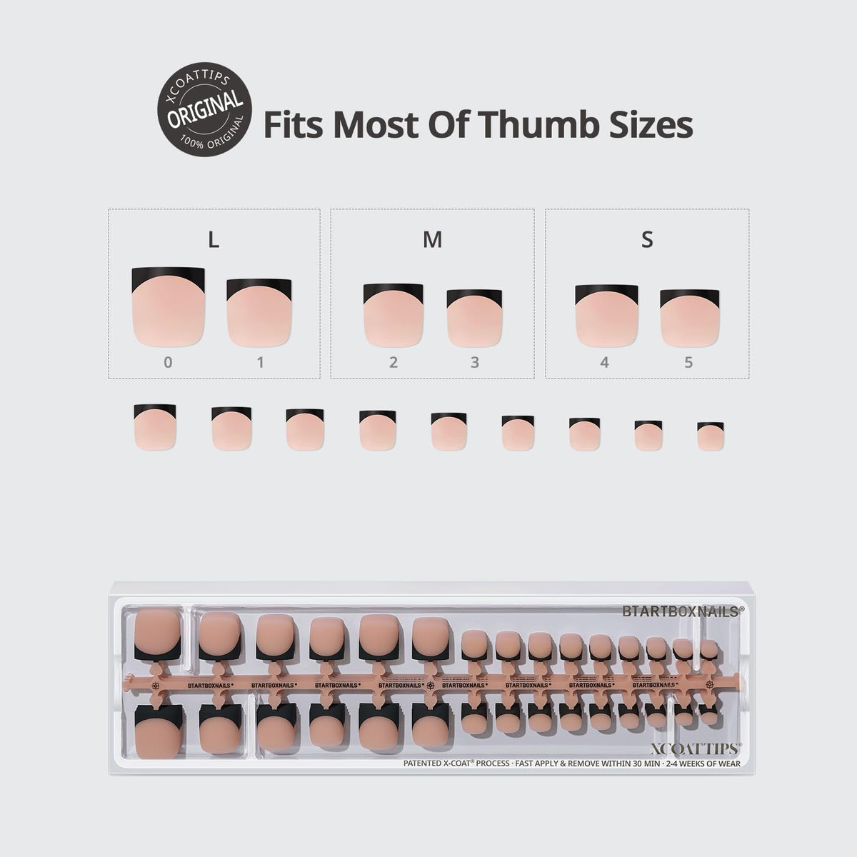 BTARTBOXNAILS toe nails packaging with peach design