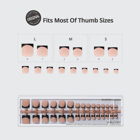 BTARTBOXNAILS toe nails packaging with peach design
