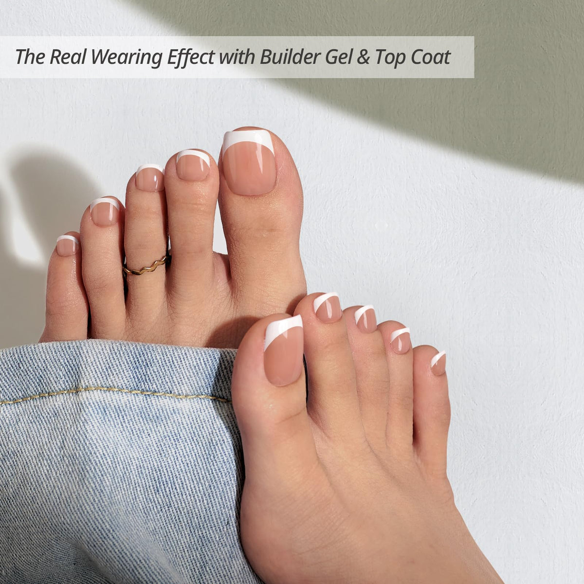 BTARTBOXNAILS Toe Nails Squoval Peach Base application process