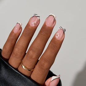 BTARTBOXNAILS White French Tip Press On Nails application process