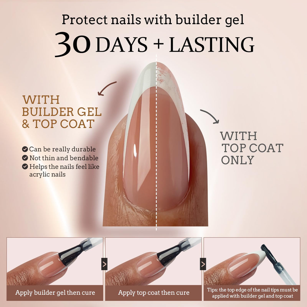 BTARTBOXNAILS White French Tip Press On Nails application process
