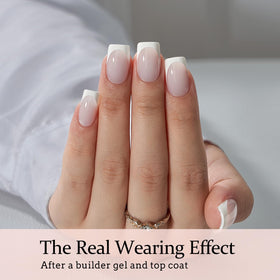 BTARTBOXNAILS White French Tip Press On Nails application process