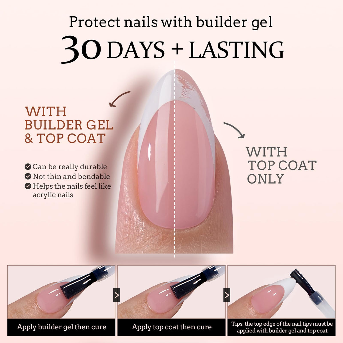 BTARTBOXNAILS White French Tip Press On Nails application process