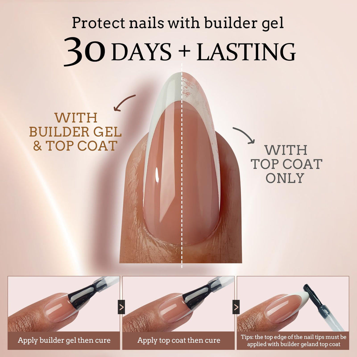 BTARTBOXNAILS White French Tip Press On Nails close-up