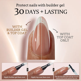 BTARTBOXNAILS White French Tip Press On Nails close-up