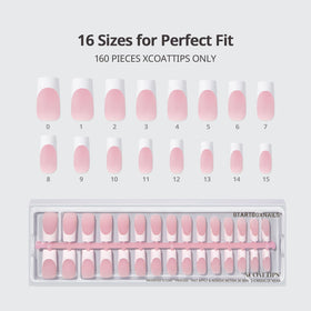 BTARTBOXNAILS White French Tip Press On Nails close-up