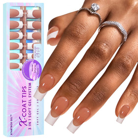 BTARTBOXNAILS White French Tip Press On Nails front view
