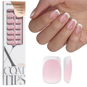 BTARTBOXNAILS White French Tip Press On Nails front view