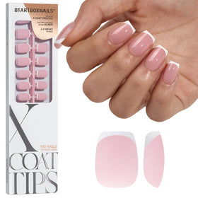 BTARTBOXNAILS White French Tip Press On Nails front view