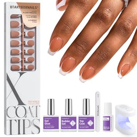 BTARTBOXNAILS White French Tip Press On Nails front view