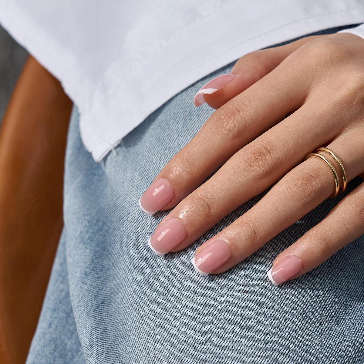 BTARTBOXNAILS White French Tip Press On Nails in packaging