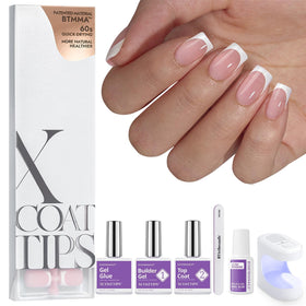 BTARTBOXNAILS White French Tip Press On Nails Kit packaging front view
