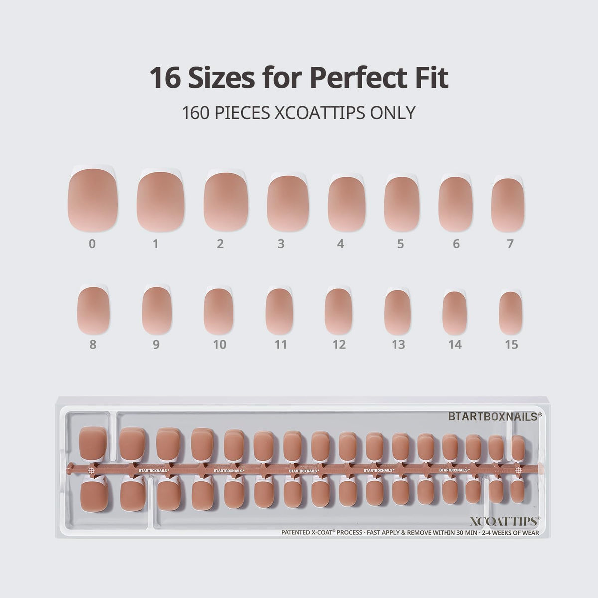 BTARTBOXNAILS White French Tip Press-On Nails on model