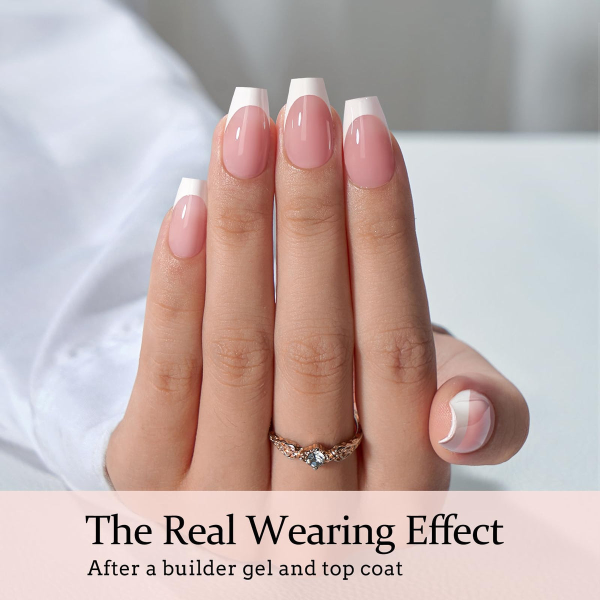 BTARTBOXNAILS White French Tip Press On Nails packaging