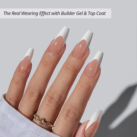 BTARTBOXNAILS White French Tip Press-On Nails side view