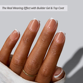 BTARTBOXNAILS White French Tip Press On Nails side view