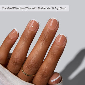 BTARTBOXNAILS White French Tip Press On Nails side view