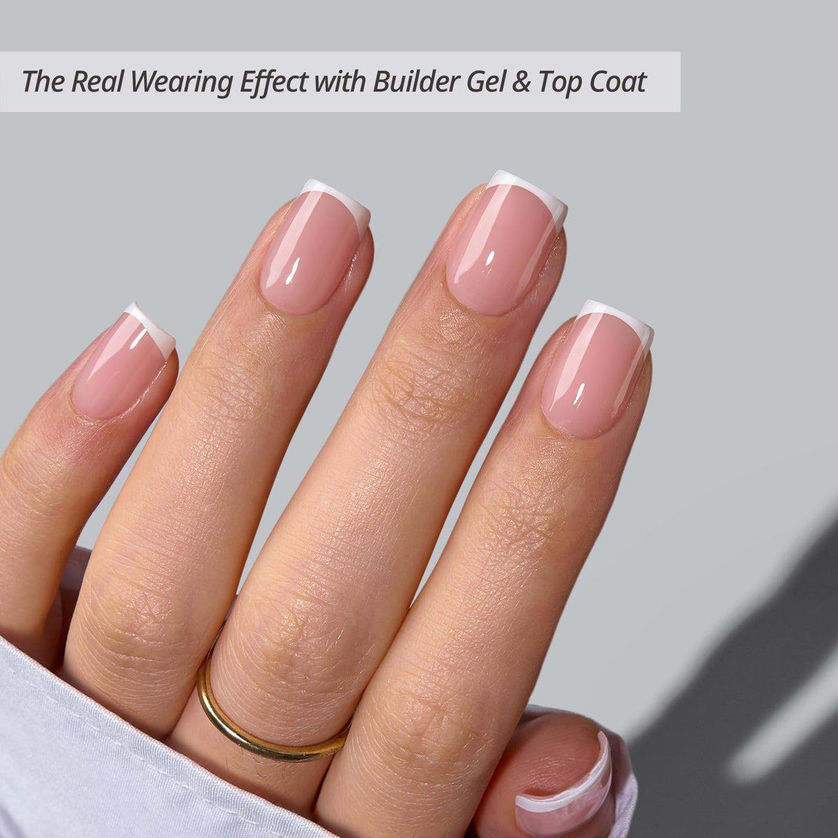 BTARTBOXNAILS White French Tip Press On Nails side view