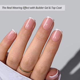 BTARTBOXNAILS White French Tip Press On Nails side view