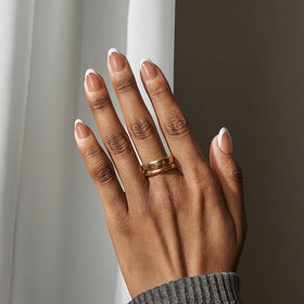 BTARTBOXNAILS White French Tip Press On Nails side view