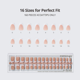 BTARTBOXNAILS White French Tip Press On Nails side view