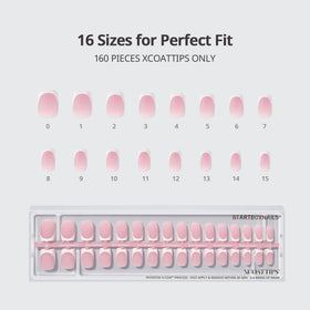 BTARTBOXNAILS White French Tip Press On Nails size options