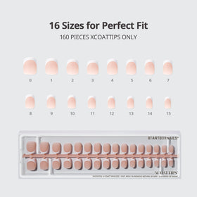 BTARTBOXNAILS White French Tip Press On Nails size options