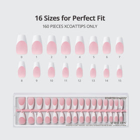 BTARTBOXNAILS White French Tip Press On Nails with accessories