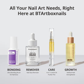 BTARTBOXNAILS White French Tip Press On Nails with accessories