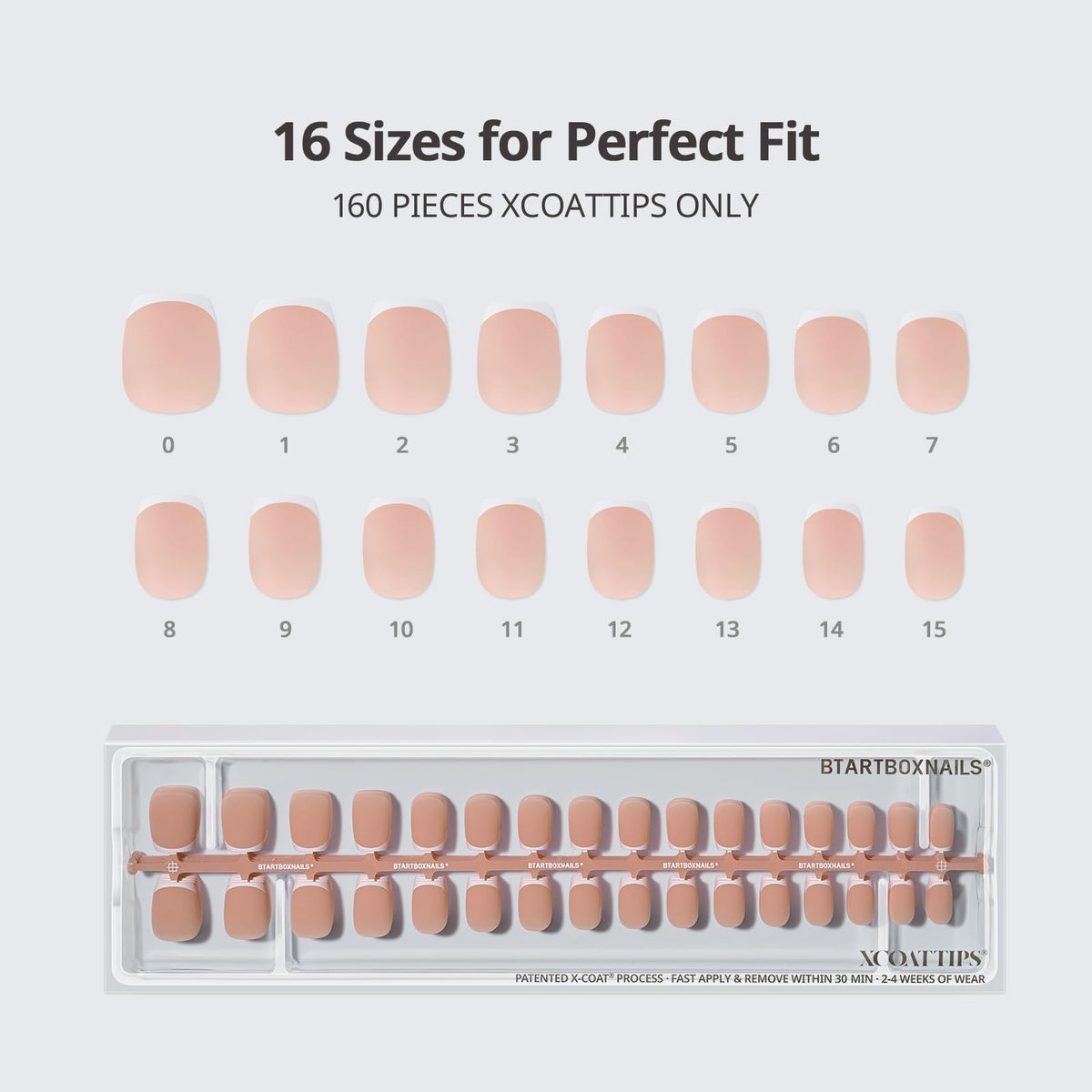 BTARTBOXNAILS White French Tip Press On Nails with application tools