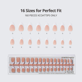 BTARTBOXNAILS White French Tip Press On Nails with application tools