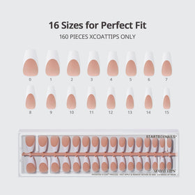 BTARTBOXNAILS White French Tip Press-On Nails with nail glue