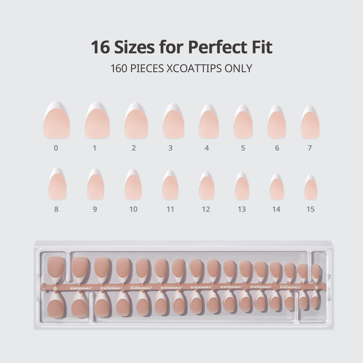 BTARTBOXNAILS XCOATTIPS nail tips arranged on a table