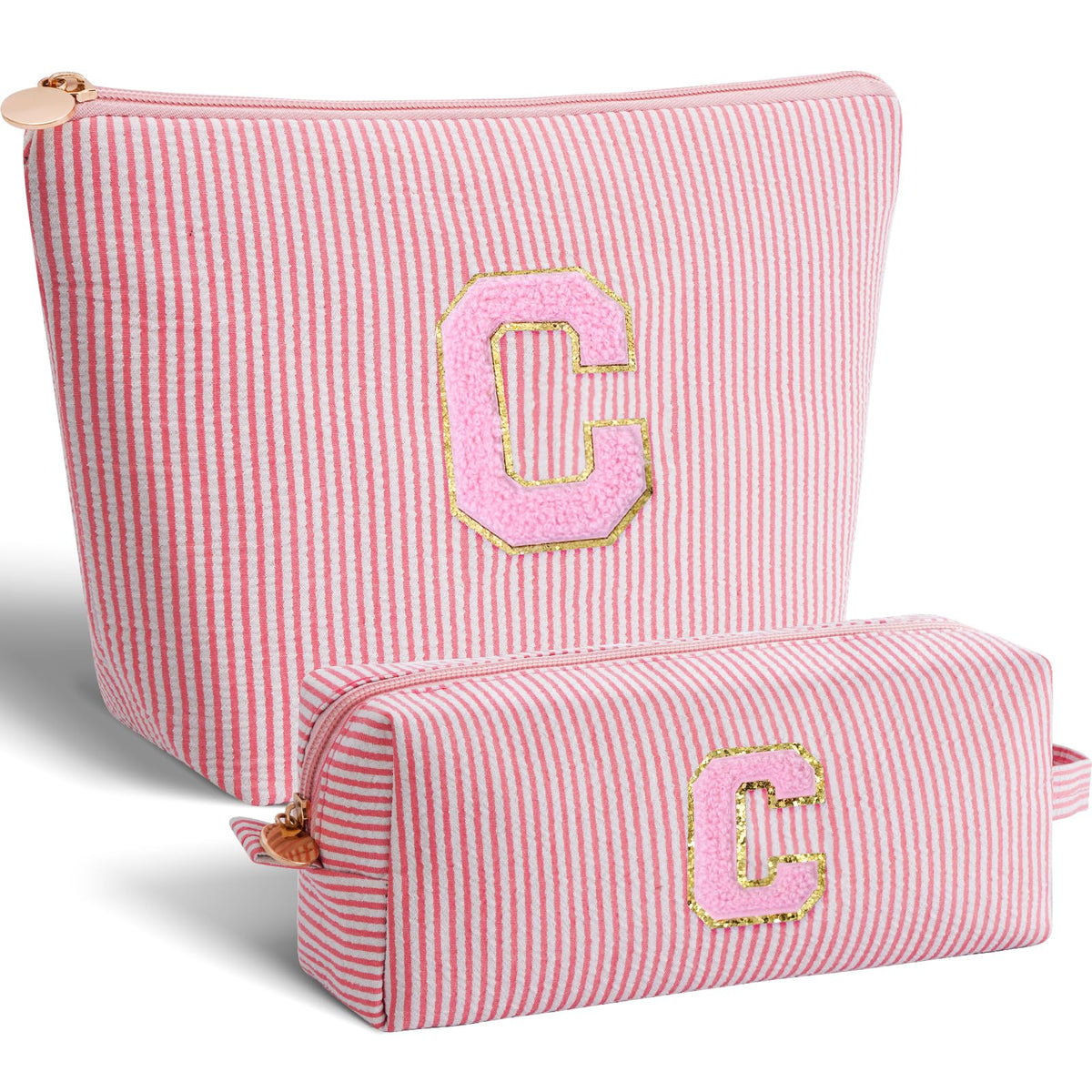 Btffitting Cosmetic Bag Set front view with personalized initials
