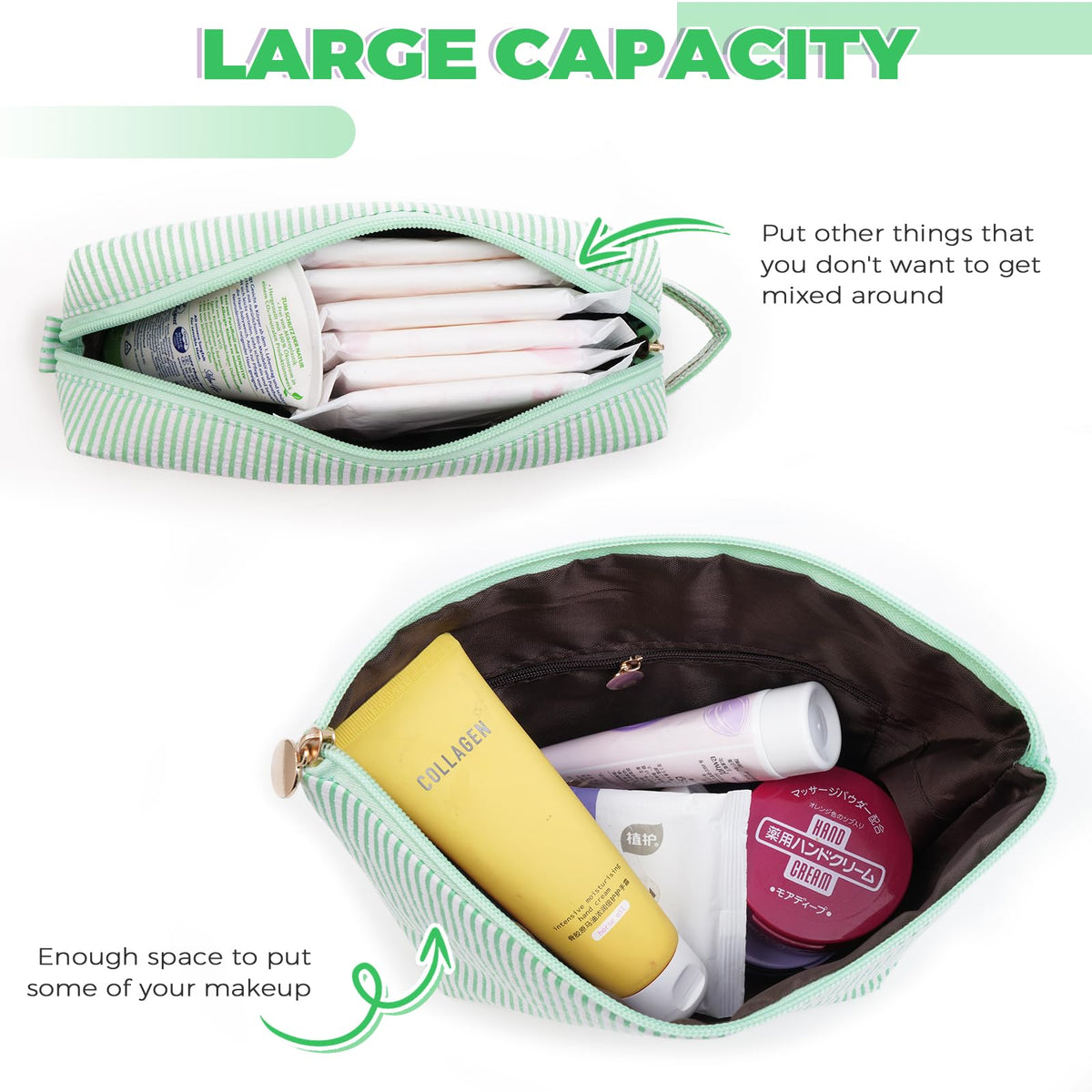 Btffitting larger makeup bag spacious interior