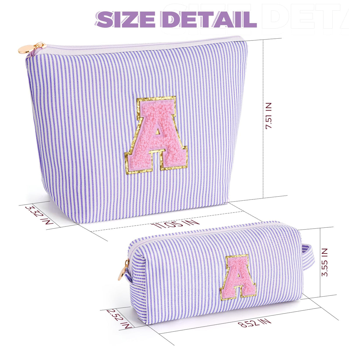 Btffitting lavender makeup bag set in lifestyle setting