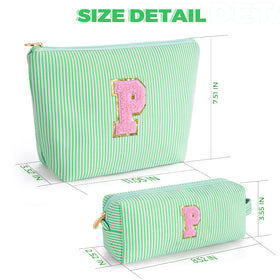 Btffitting makeup bag set displayed on a vanity