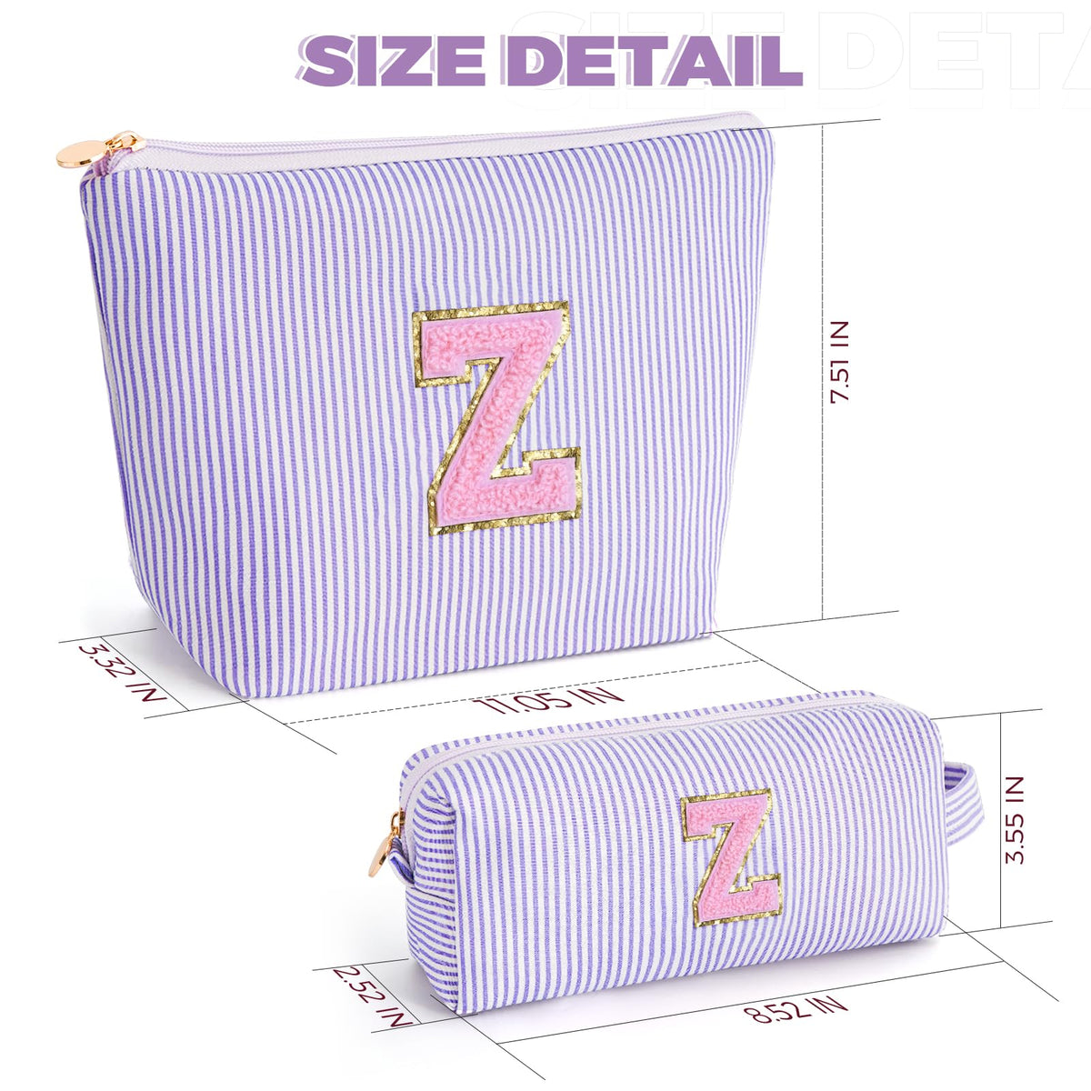 Btffitting makeup bag set displayed on a vanity